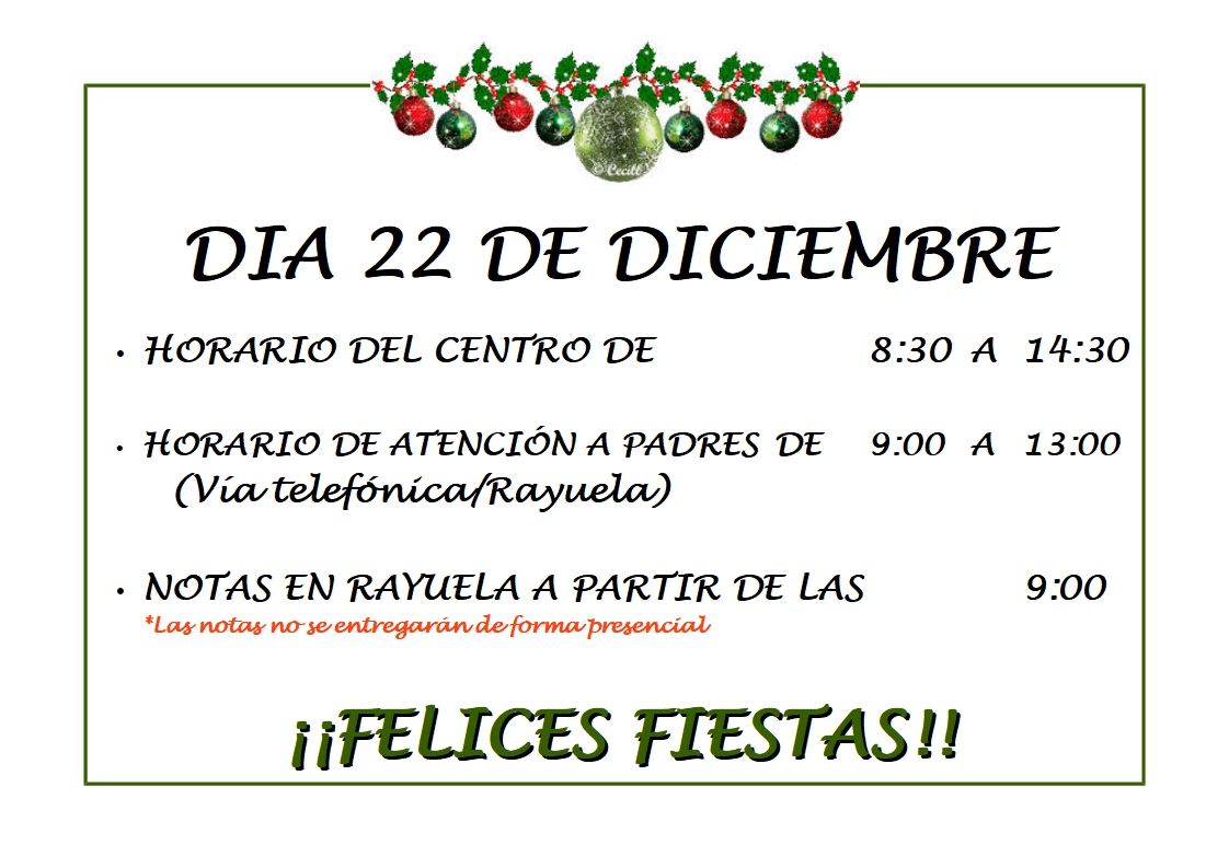 Horario centro