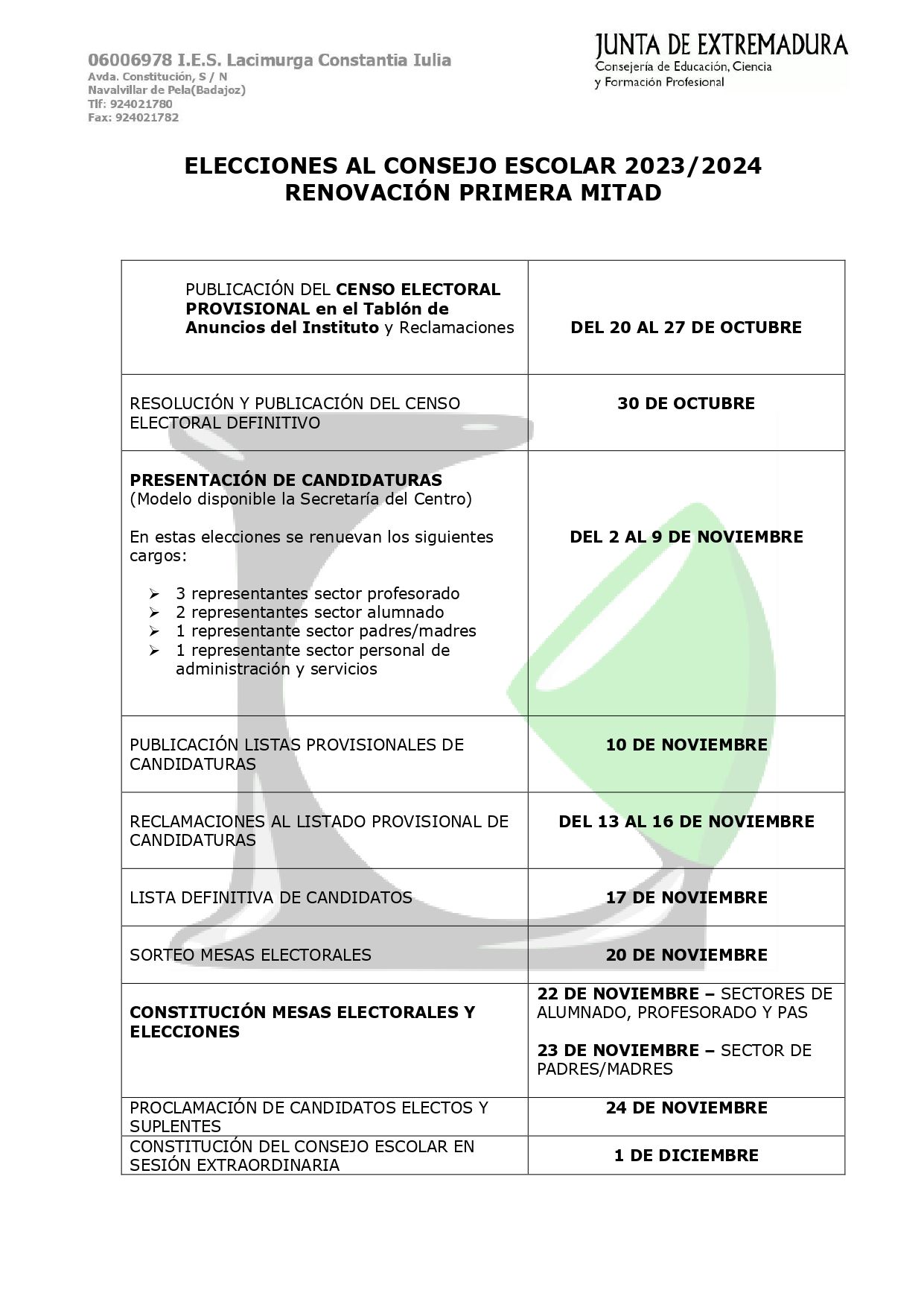 CALENDARIO ACTUACIONES 2023